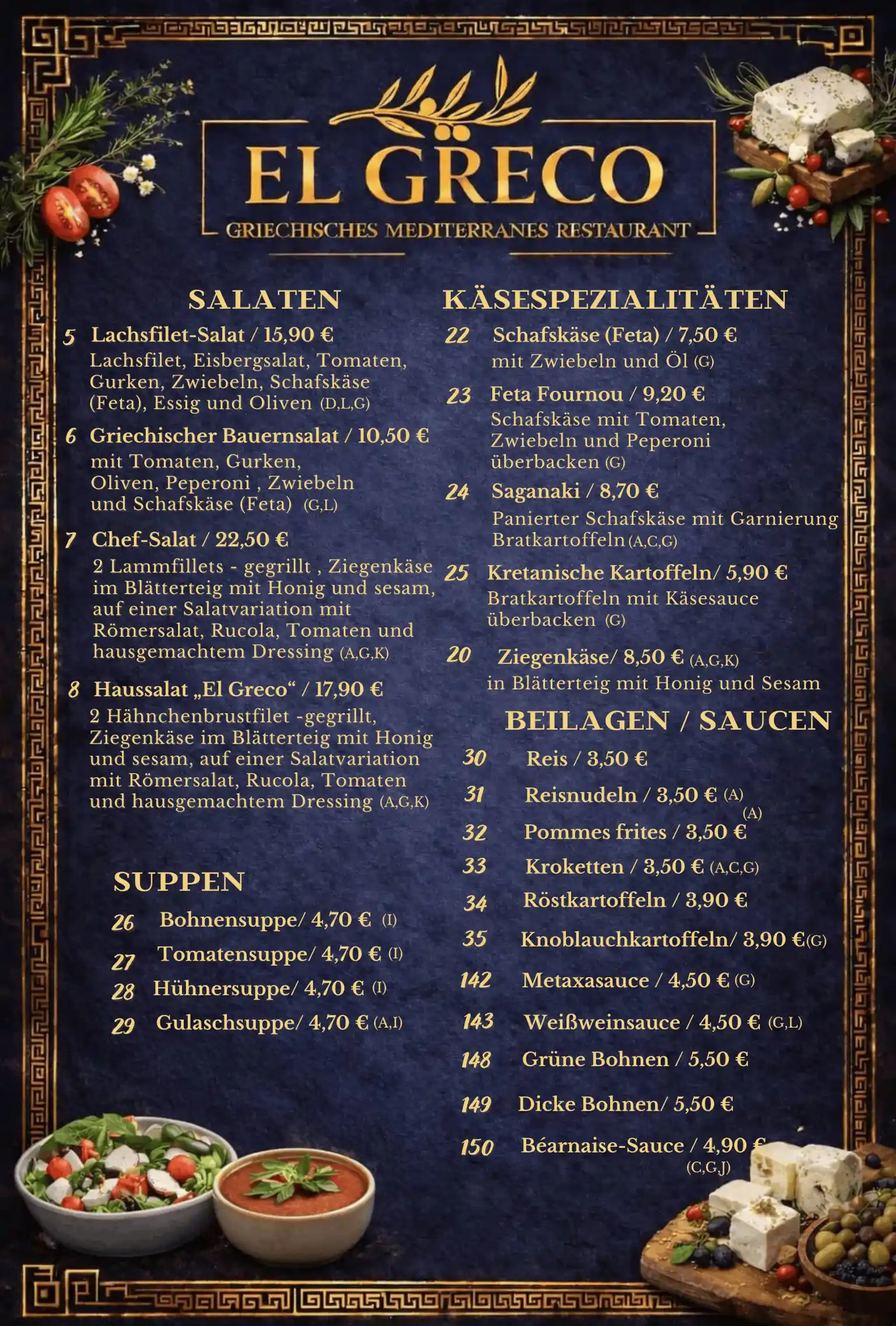 Salate, Suppen & Beilagen