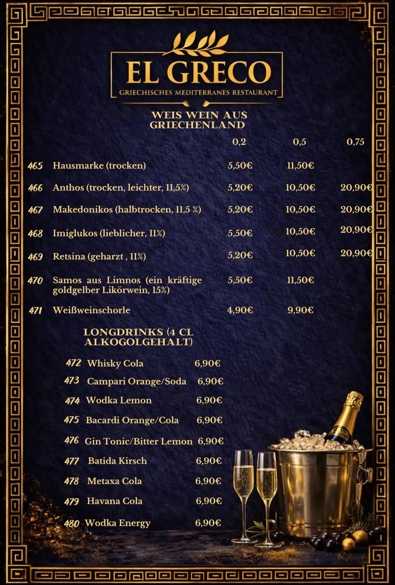 Weißwein & Longdrinks