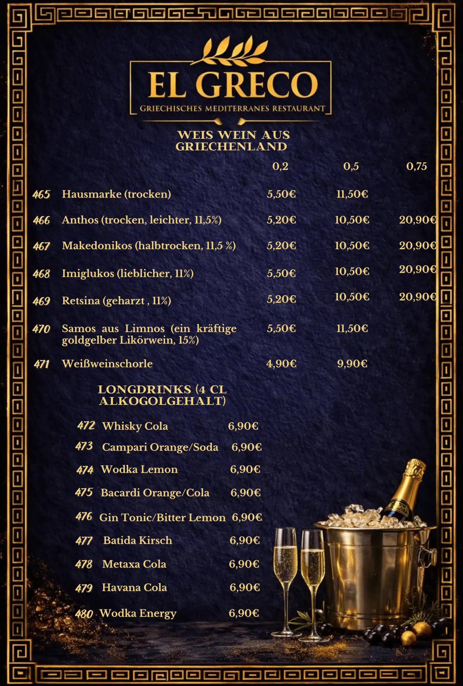 Weißwein & Longdrinks