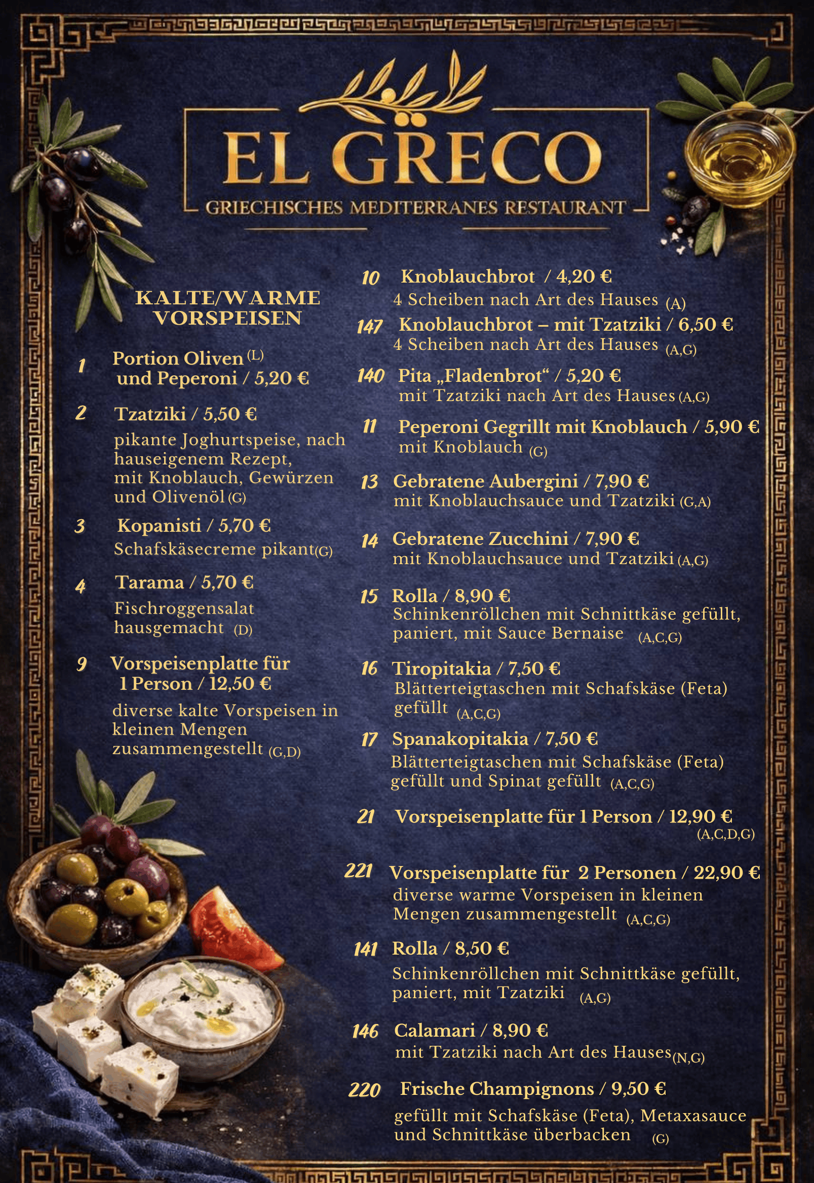 Kalte & warme Vorspeisen