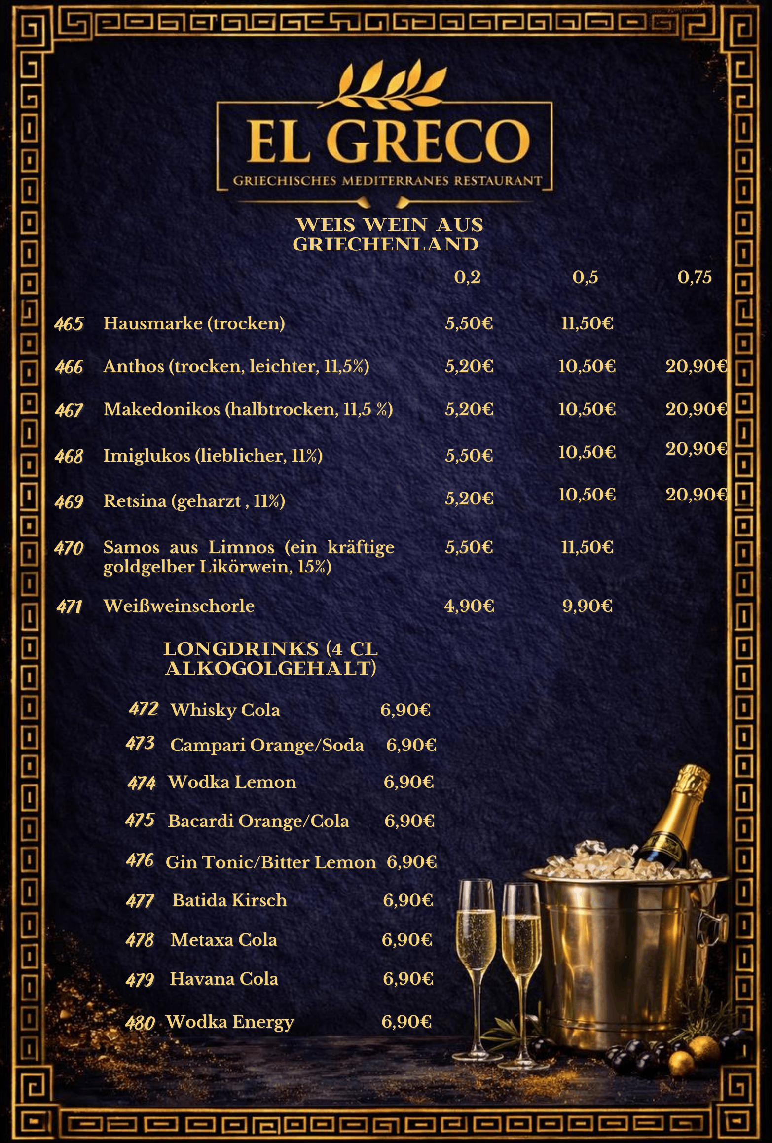 Weißwein & Longdrinks