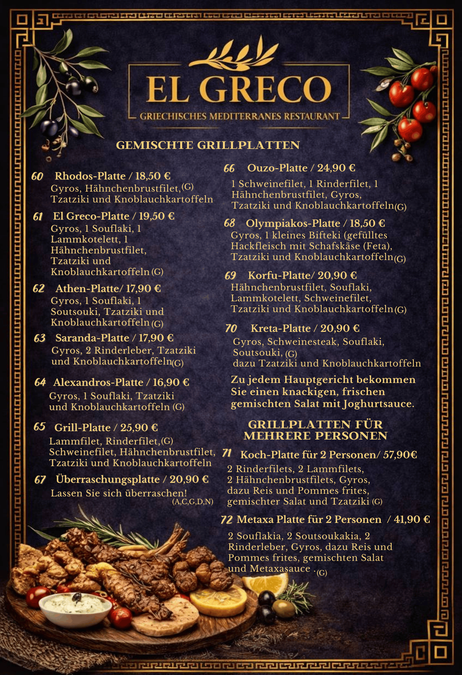 Gemischte Grillplatten