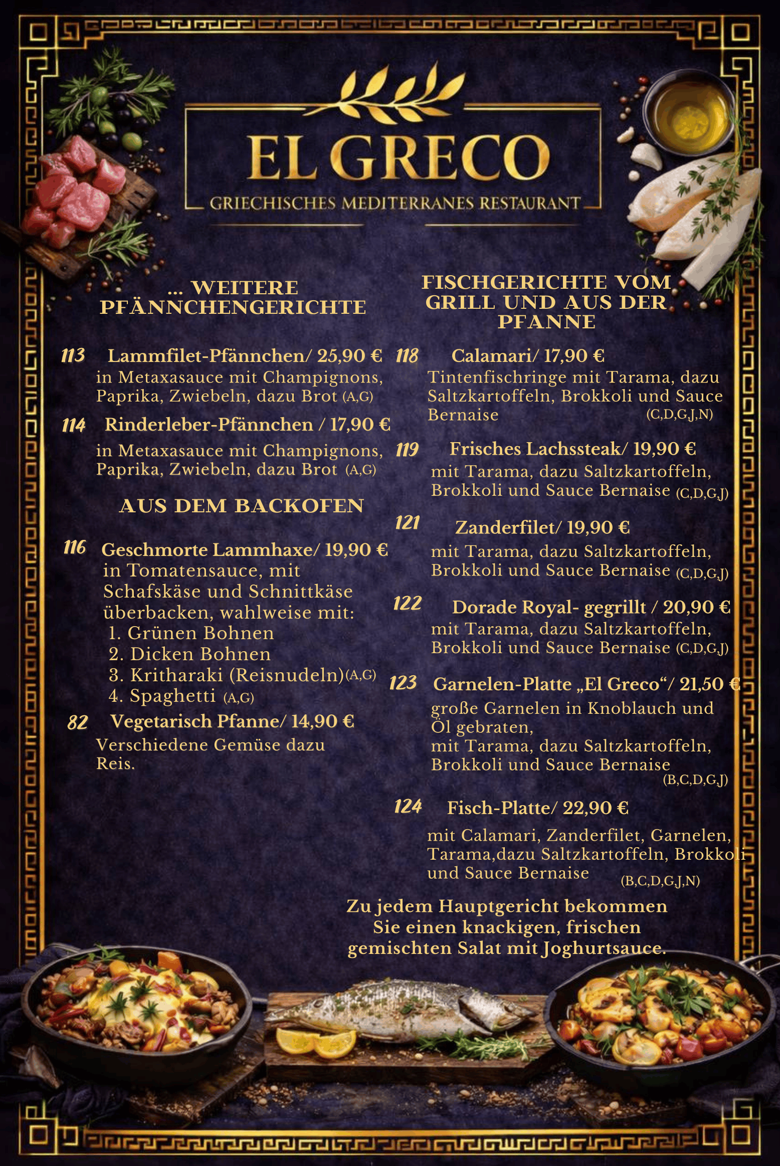 Fischgerichte & Ofenspezialitäten